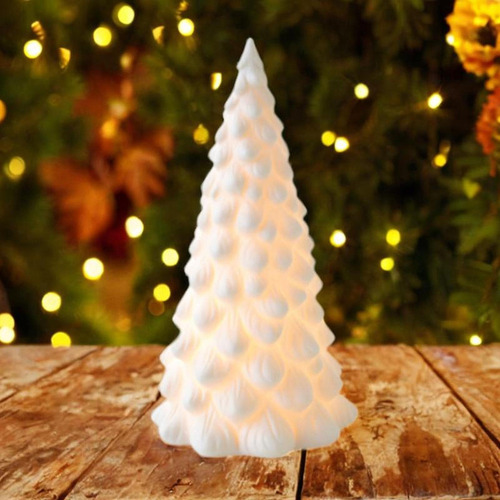 Estátua Iluminada Árvore De Natal Estatueta 9cm X 15,8cm