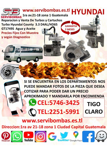 Turbos Hyundai County 3.3 D4al Gt1749s Guatemala