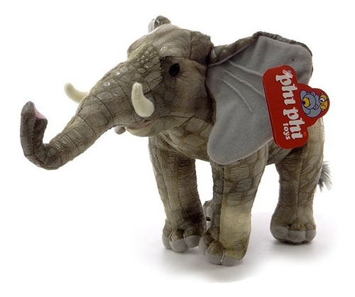 Imagen 1 de 4 de Peluche Animal Elefante Real 60 Cm. Phi Phi Toys