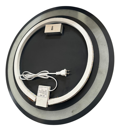 Espejo 80cm Circular Luz Led Esmerilado Marco Pulido