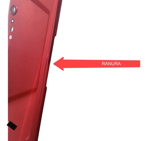 Tapa Trasera Compatible Lg Velvet Version Us Con Ranuras Rev Rojo Geométrico