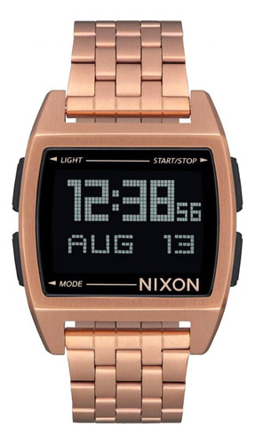 Reloj Nixon Unisex Plateado Teller Black Casual A045000 Color de la correa Rosa