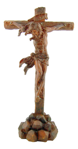 Cruz Pasion 9 3 4 Inch Woodtone Crucifijo Cristiano