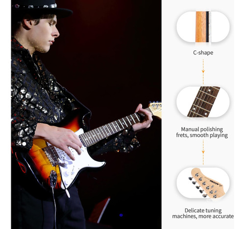 Guitarra Eléctrica Aodsk Con Amp Beginner Kit De 39 Pulgadas