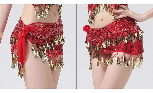 Fajilla Bellydance Monedas Danza Árabe Falda Zumba 160 Cm [u