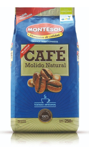 Cafe Molido Natural Montesol 250g Sin Azucar Adu