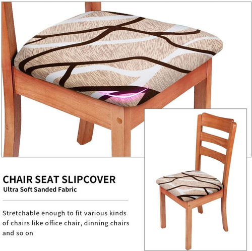 8 Funda Estampada De Asiento Cojín De Silla Lavable C/hebila