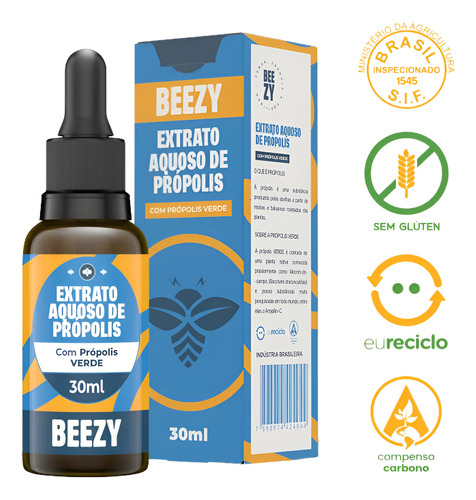 Extrato De Própolis Beezy Aquoso Gotas 30ml
