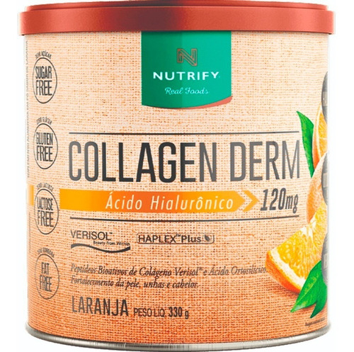 Suplemento Em Pó Nutrify Collagen Derm Colágeno/vitaminas Sabor Laranja Em Lata De 330ml