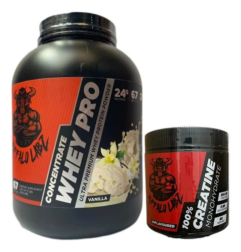 Whey Pro Buffalo Labz 5 Lb + Creatine 100% Monohydrate 300gr