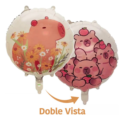 10 Pzas Globos Metálicos Capibara 45cm Fiesta Capibara Capibara 1