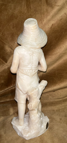 Escultura Mármol Estatua Figura D Niña 34cm. Tallado Antiguó (Usado)