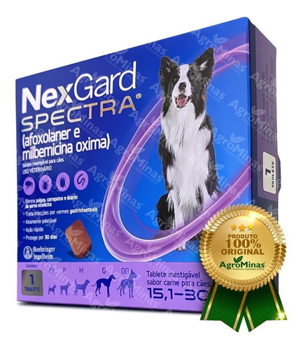 Imagem 1 de 5 de Nex Gard Spectra Para Cães De 15,1 A 30kg - 1 Tablete