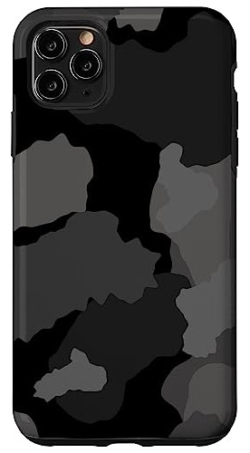 Funda Para iPhone 11 Pro Max Negro Gris Camo Camuflaje