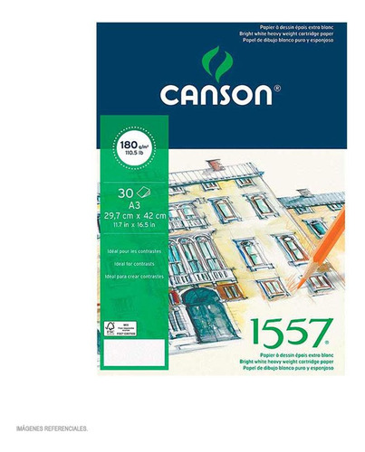 Block Canson Dibujo 1557 A3 30h 180g