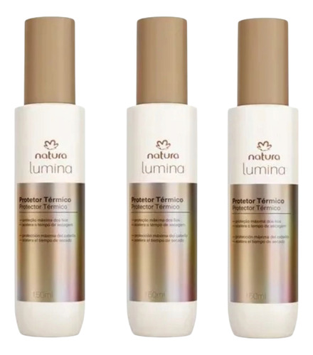 Natura Lumina Protector Térmico De Cabello Kit X3