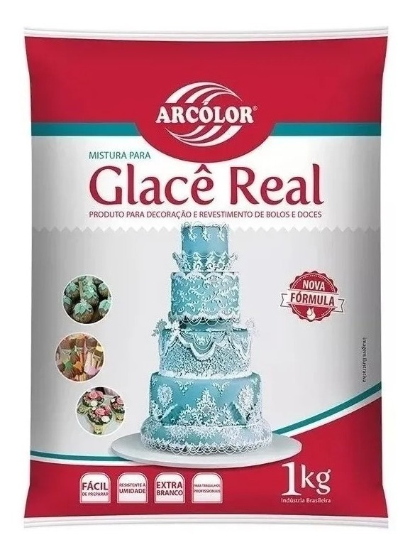 Glacê Real 1kg Para Decorações Confeitaria E Panificação 