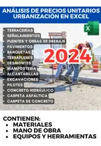 Comprar Matrices De Análisis Precios Unitarios 2024 Urbanización