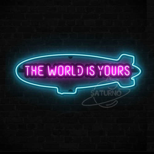Cartel Neón Led - Zeppelin H - The World Is Yours - Scarface