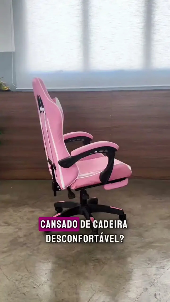 Cadeira Gamer Python Fly Rosa/branco Reclinável 150kg Apoio De Pés Couro Sintético