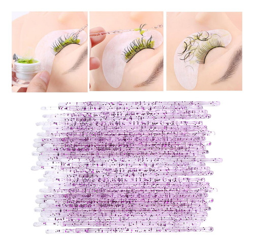 200 Uds Micro Aplicadores Cepillos Duraderos Púrpura
