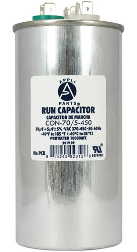 Condensador/ Capacitor De Marcha 70+5 Mfd 370-450vac Redondo