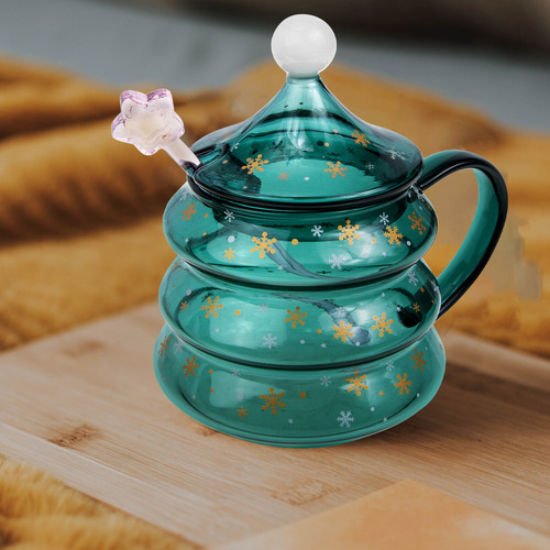 Vaso De Regalo Con Tapa Para Árbol De Navidad De Drinkware