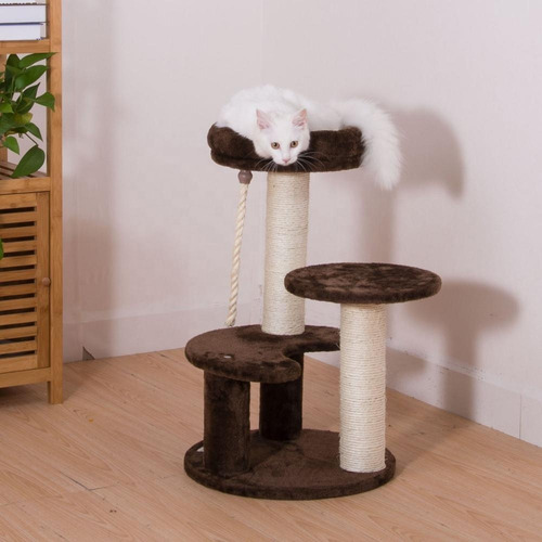 Gimnasio Rascador Torre Para Gato Refugio 3 Color Gris Oscuro