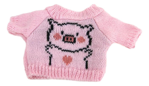 Suéter De Cuello Redondo Para Muñecas De Cerdo Rosa