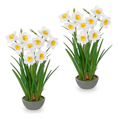 Pequeñas Flores Artificiales En Maceta De 14 Pulgadas. Flor