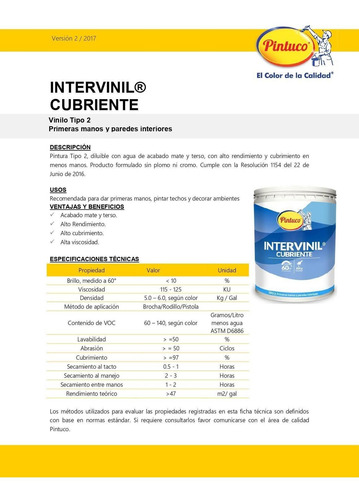 Intervinil Blanco 2501 Caneca 5 Galones Pintuco