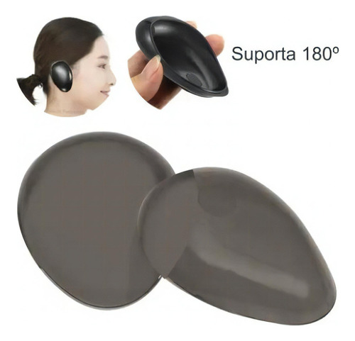  Protetor De Orelha Silicone Tintura Evita Queimadura Química Tom 1 Preto