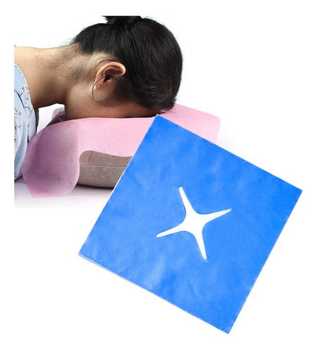 100 Almohadas Desechables Para Cama Con Agujeros. Azul D