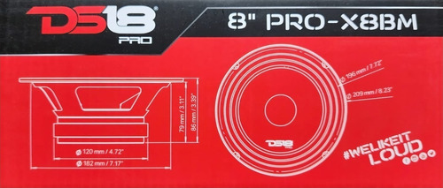 Paquete 2 Pares De Medio Rango Con Bala De 8 Ds18 Pro-x8bm Color Negro