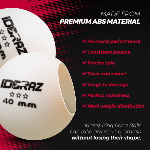 Idoraz - Pelotas De Ping Pong, Color Blanco/naranja De 3 Est