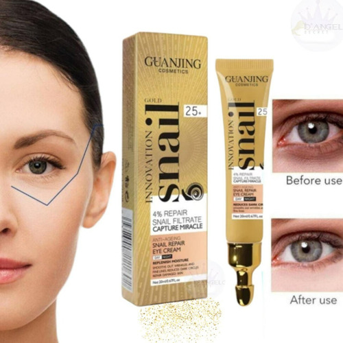 Crema Contorno Ojos Aclara Ojeras Y Bolsas  De Caracol Y 24k