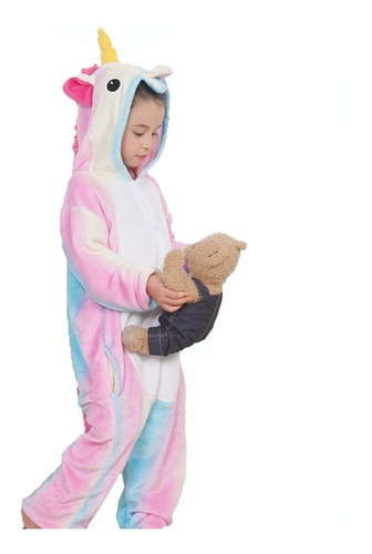 Pijama Mameluco Unicornio Arcoiris Pastel Infantil Envío 