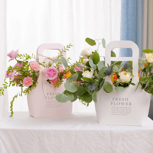 Bolsa Canasta Para Flores X10 Unidades
