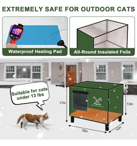 Cat House Myodal Indestrutível À Prova D'água Aquecida No In