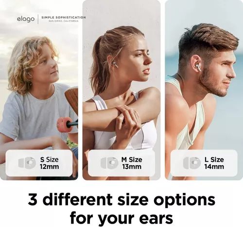 Almohadillas para auriculares de tamaño pequeño compatibles con Apple  AirPods Pro, puntas de silicona, ajuste en la funda, 3 pares, color blanco,  S