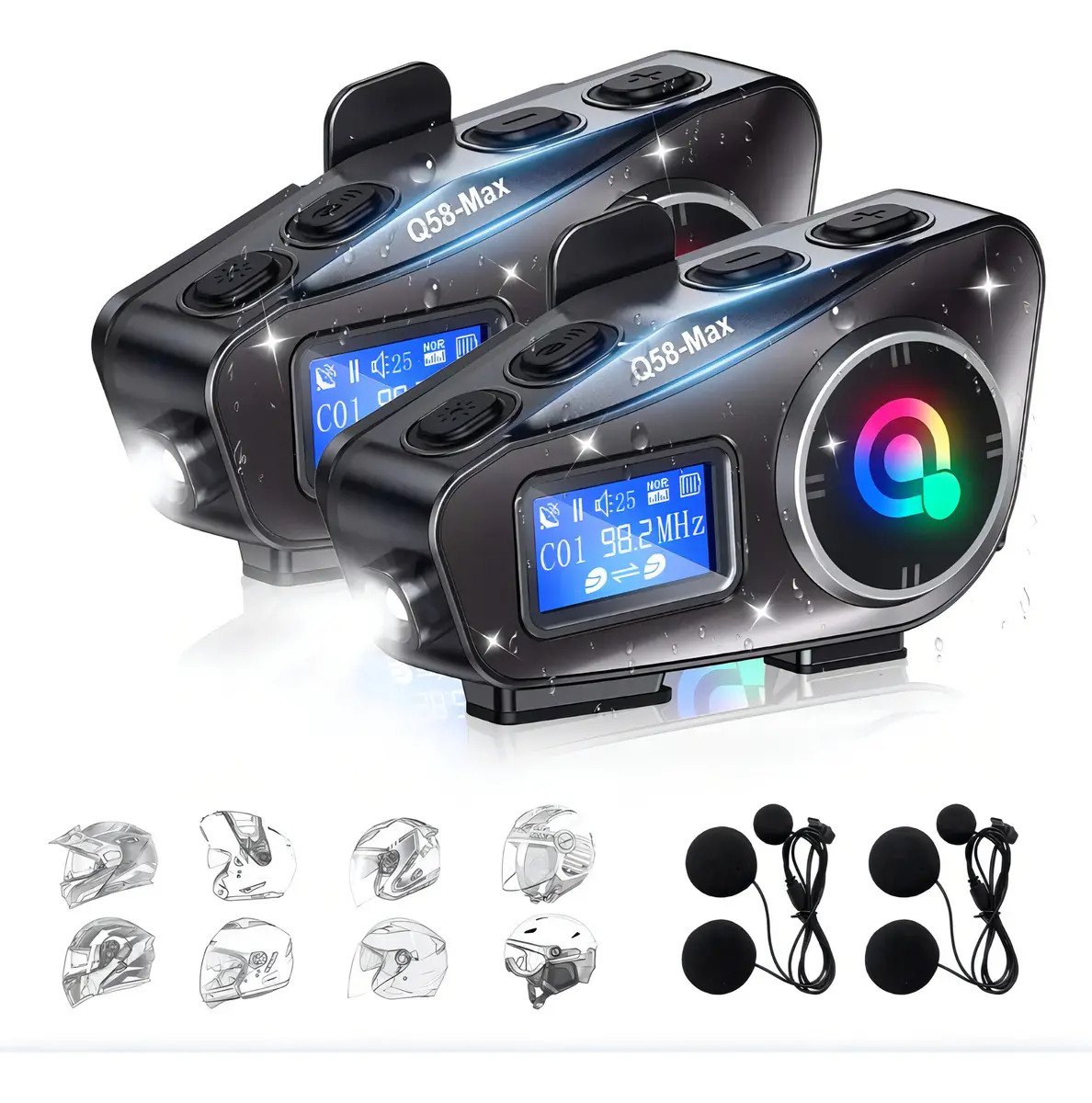 Intercomunicador De Audio Para Moto Q58-max