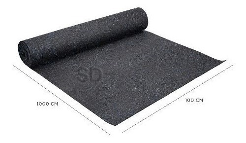 Piso De Caucho Rollo 10 Mt X 3 Mm De Grosor Epdm
