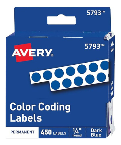 450 Etiquetas Redonda Avery Circular 6mm Permanente Codigo