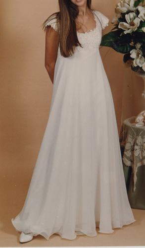 Vestido De Fiesta De 15 Largo Blanco Con Piedras! Hermoso!
