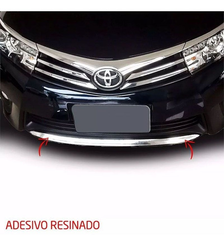 Imagem 1 de 2 de Friso Dianteiro Para-choque Corolla 15/17 Cromado Resinado