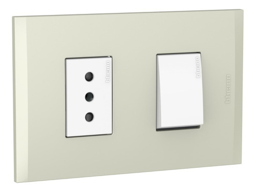 Interruptor 9/12 10ax+enchufe 2p+t Blanco Af2203eb Bticino