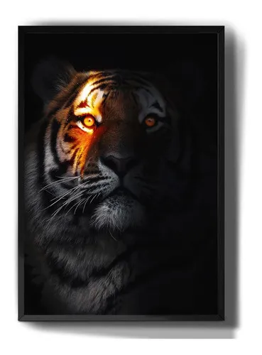 Marco decorativo para Tumblr con fondo negro, animales tigre