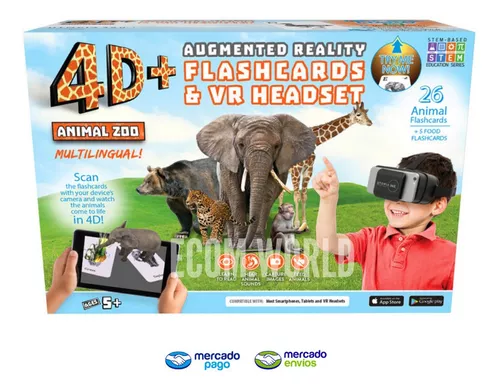 Gafas Realidad Virtual Para Niños Con Tarjetas Animales 4d