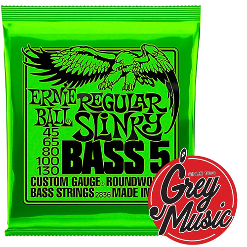 Ernie Ball 2836 Para Bajo 5 Cuerdas 45 / 130 Regular Slinky