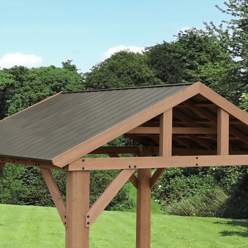 Pérgola Jardín Madera De Cedro Techo Pabellón Terraza Sombra